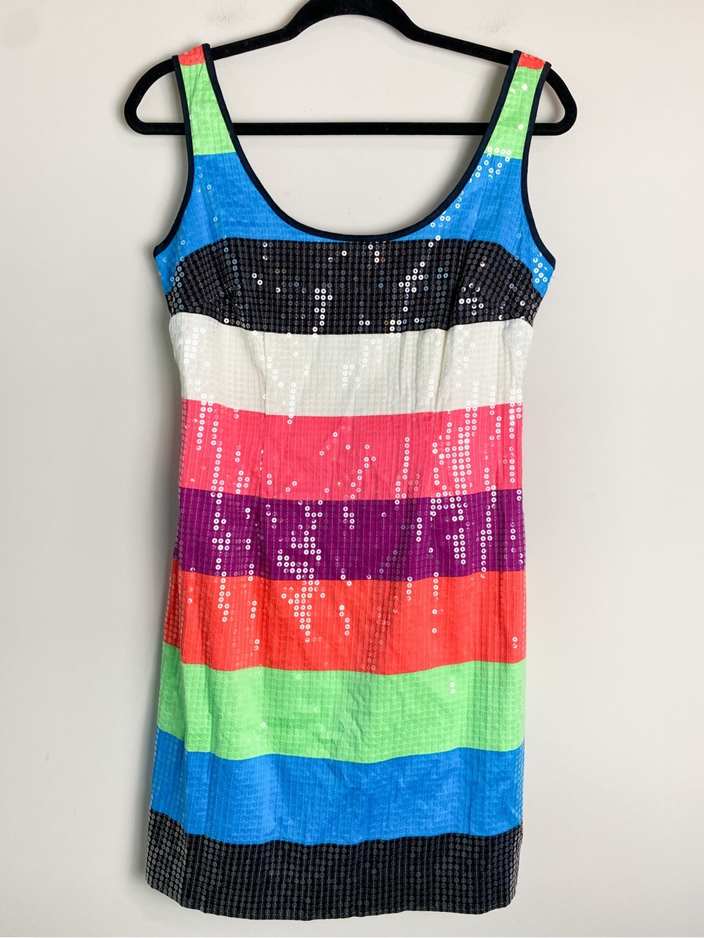 Lilly Pulitzer Womens Lucy Stripe Sequin Mini Shift Dress 4 Rainbow Colorful